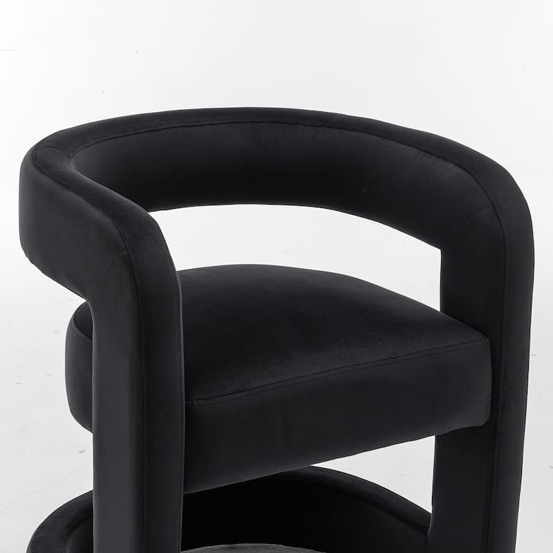 SEYNAR Modern Velvet E-Shaped Open Back Dining chair Set of 2