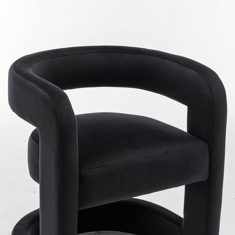 SEYNAR Modern Velvet E-Shaped Open Back Dining chair Set of 4