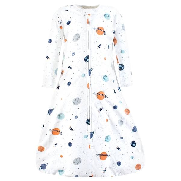 slide 1 of 1, Hudson Baby Long Sleeve Cotton Jersey Sleeping Bag, Sack, Blanket, Space 0-6 Months - Space