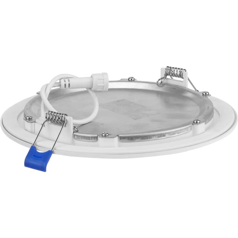 Everlume Collection 6 in. Satin White LED Low Profile Canless Recessed Downlight - 7.165 in x 7.165 in x 1 in