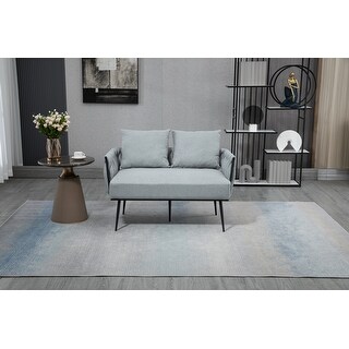 Modern Linen Loveseat Weave Backrest Tufted Couch for Livingroom Sofa ...