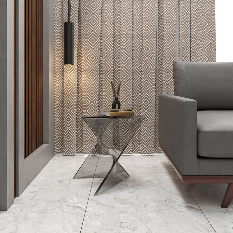 LeisureMod Randolph Modern Side Table - Grey - 15.5 x 17 x 17