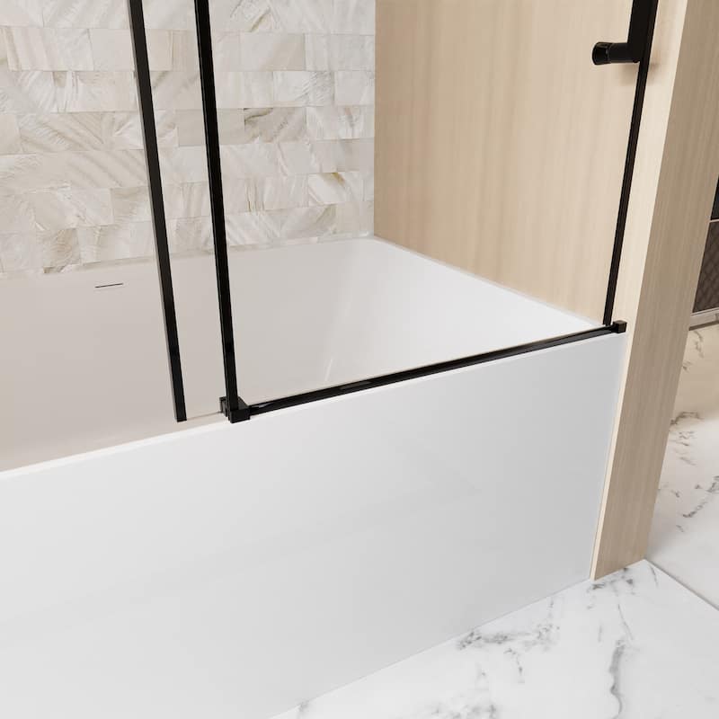 60 "W x 60" H Frameless Single Sliding Shower Door with Stainless Steel Handle - 60'' x 0.38'' x 60''