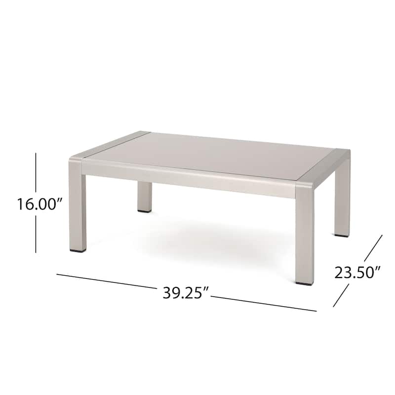 Cape Coral Aluminum and Sunbrella Outdoor 5 Seater Chat Set with Cushions by Christopher Knight Home