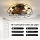 preview thumbnail 31 of 105, Caged Ceiling Fan with Light and Remote, 11.8–28 Inch Low Profile Fandelier, 6-Speed Quiet DC Motor, Black/Satin Nickel