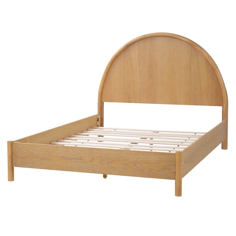 Christopher Knight Home - Modern Mid-Century Wooden Platform Bed with Arched Headboard