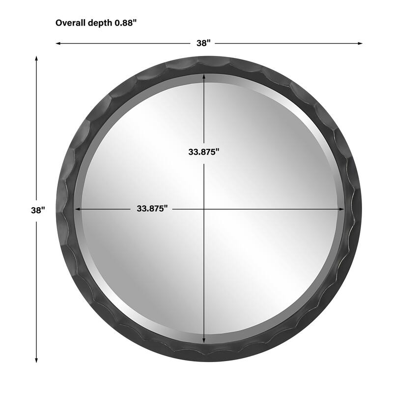 Uttermost Scalloped Edge Round Mirror - 38"W x 38"H x 0.88"D