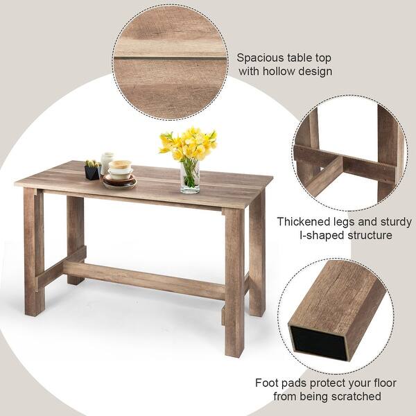 Shop Gymax Dining Table Counter Height Rectangular Kitchen Living Room As Pic On Sale Overstock 29035706