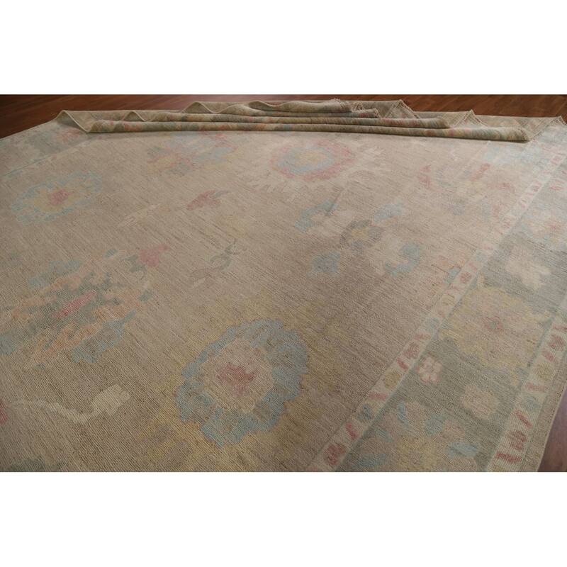 Floral Oushak Turkish Large Area Rug Hand-knotted Wool Carpet - 10'3"x 13'10"