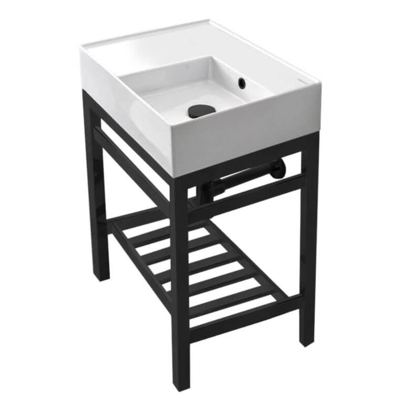 Nameeks Scarabeo 5117-CON2-No Hole Teorema 2 23-5/8" Rectangular - Black