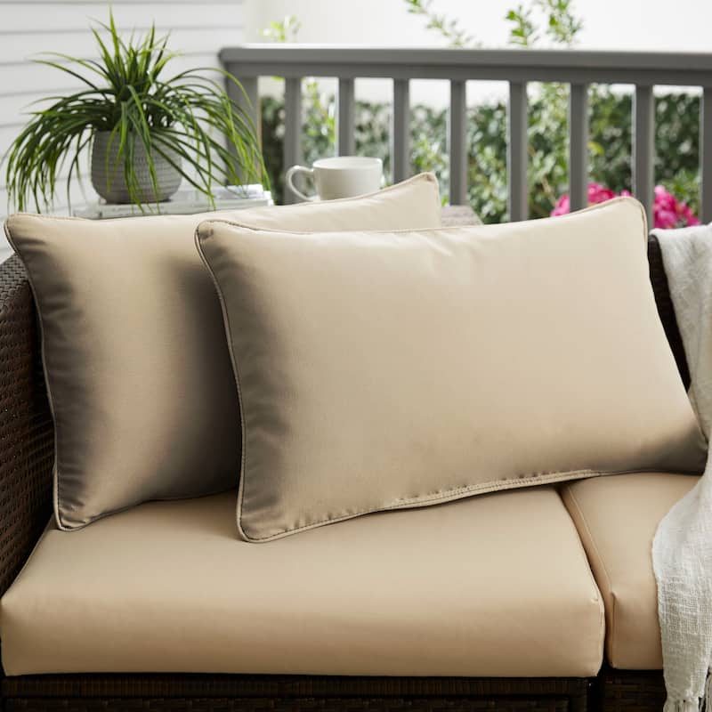 Beige Indoor/ Outdoor Pillow Set - 14 in x 24 in