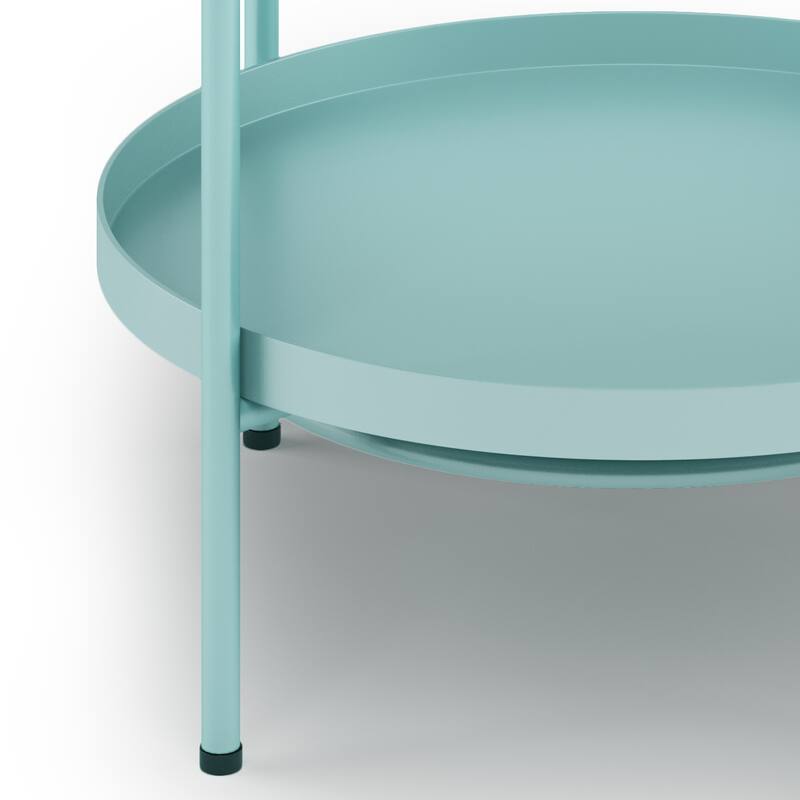 WYNDENHALL Lipton Industrial 17 inch Wide Metal End Table - 16.9"w x 16.9" d x 22.2" h