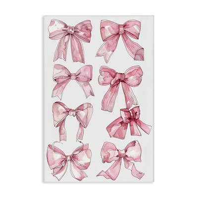 Stupell Various Ribbons in Pink Canvas Wall Art Design By LSR Design Studio