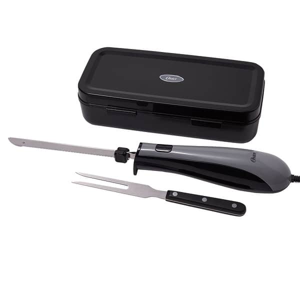 Oster Electric Knife Carving Fork & Storage Case Grey - Black
