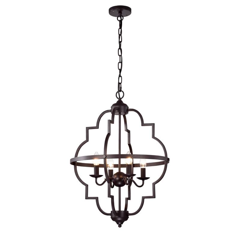 Iron Cage 4-Light Chandelier Oil Rubbed Bronze