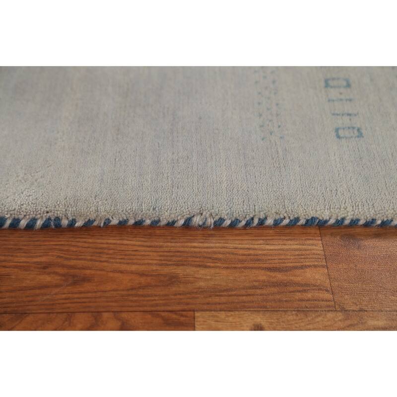 Tribal Gabbeh Wool Runner Rug Hand-knotted Hallway Gray Carpet - 2'6" x 7'10"