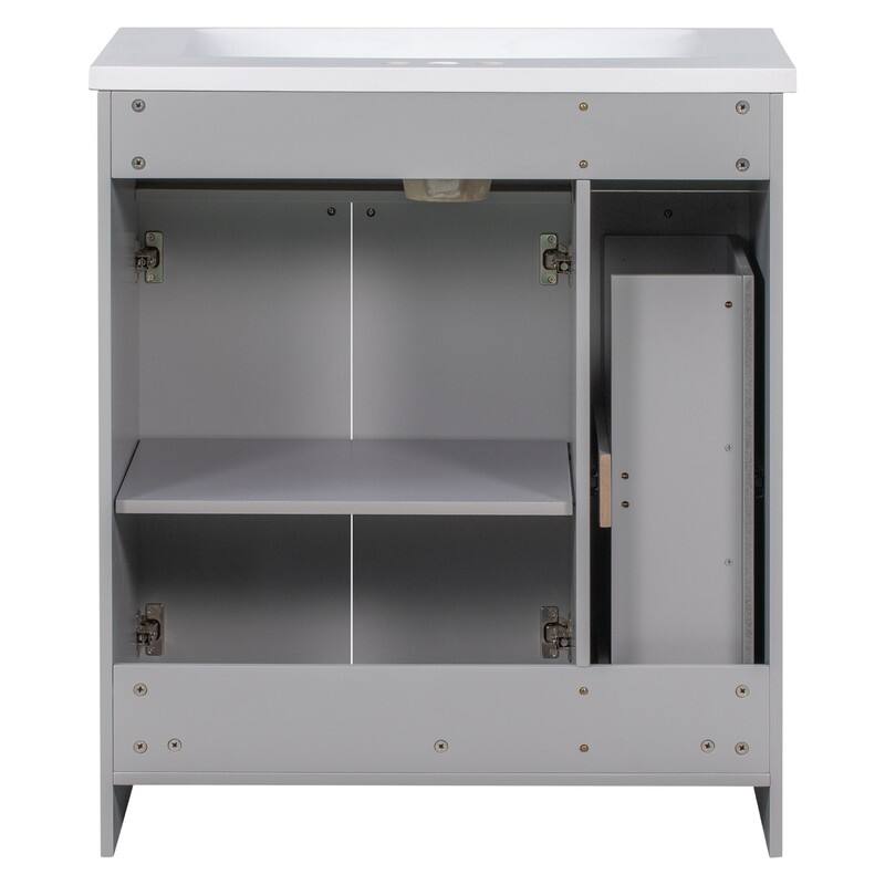Single Sink 30" Bathroom Vanity with Combo Cabinet and Storage