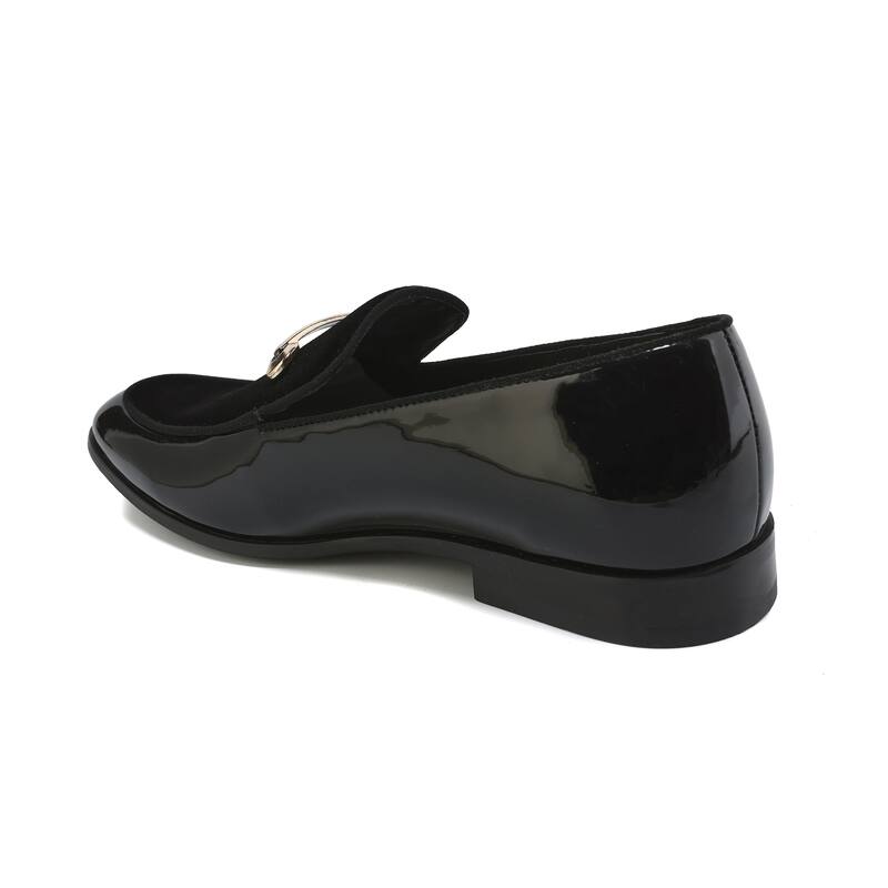 Gino Vitale Velvet & Patent Leather Slip On Dress Loafer