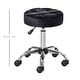Thumbnail 15, HOMCOM Round Vanity Stool with Height Adjustable Lift, Luxury Style Upholstery and Swivel Seat and Wheels - 13.75"x13.75"x24". Changes active main hero.