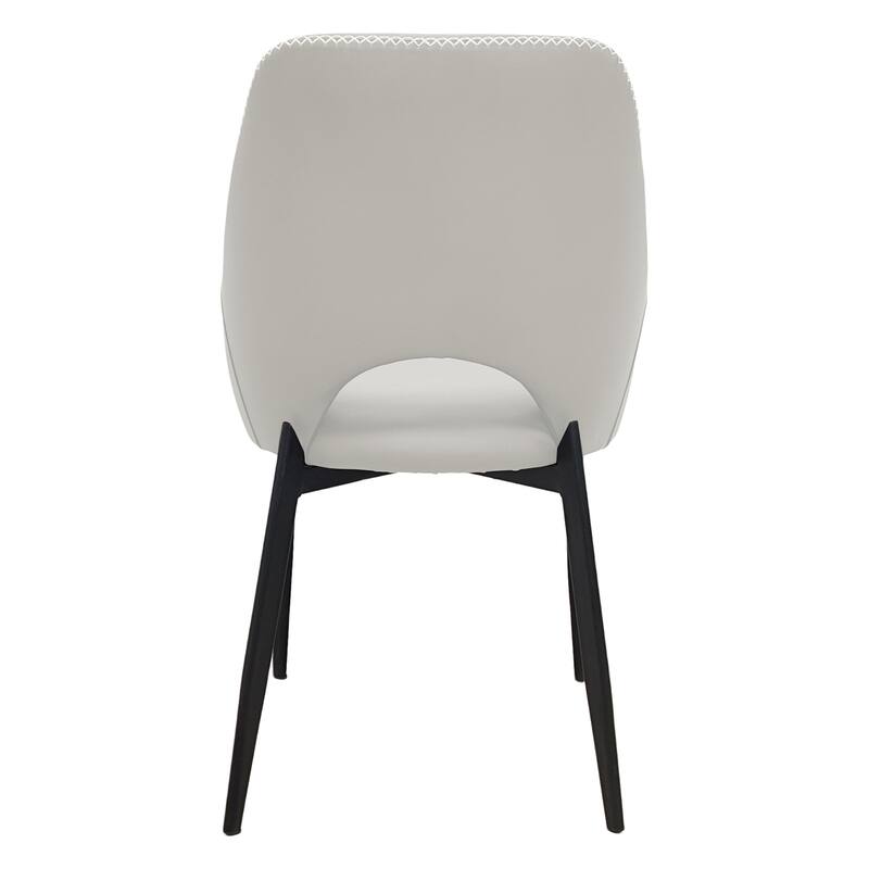 Amalfi Set of 2 Dining Chairs- Elegant Mid-Century Modern Chair w Open Back & Metal Legs for Kitchen, Dining Room & Small Spaces