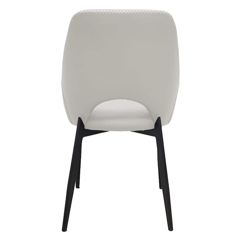 Amalfi Set of 4 Modern Fabric Upholstered Accent Dining Chairs with Curved Open Back and Metal Legs for Home or Apartment