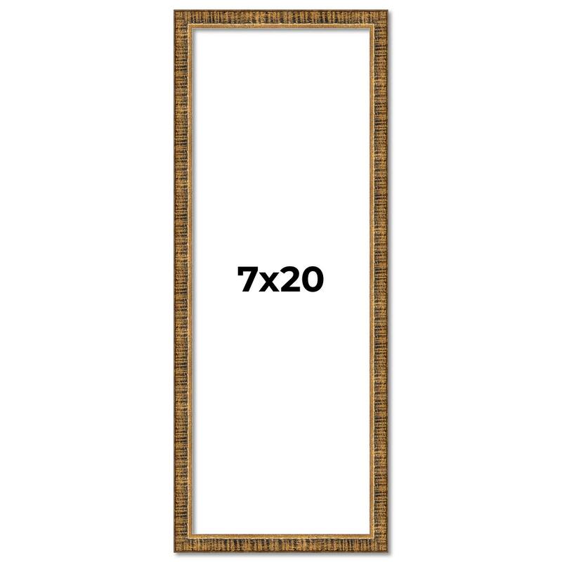 7x20 Frame Gold Solid Wood Picture Frame - Complete Modern Photo Frame