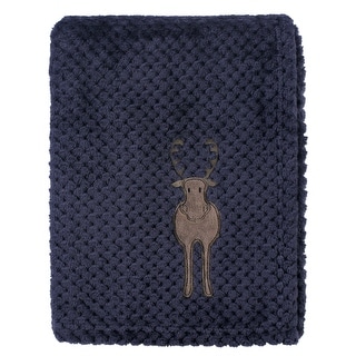 Hudson Baby Infant Boy Plush Waffle Blanket, Moose, One Size - Moose - One Size