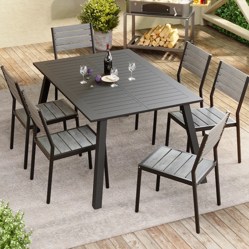 Outdoor Dining Chairs Modern Aluminum Stackable Armless Chairs for Patio