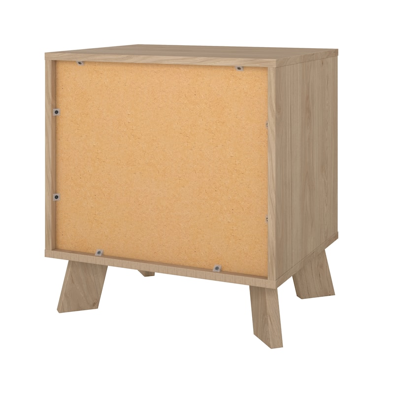 Porch & Den Ikast 2 Drawer Nightstand, Jackson Hickory/White