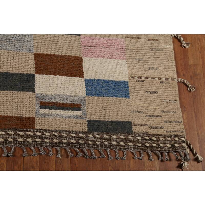 All-Over Geometric Moroccan Oriental Area Rug Hand-Knotted Wool Carpet - 8'11"x 12'4"