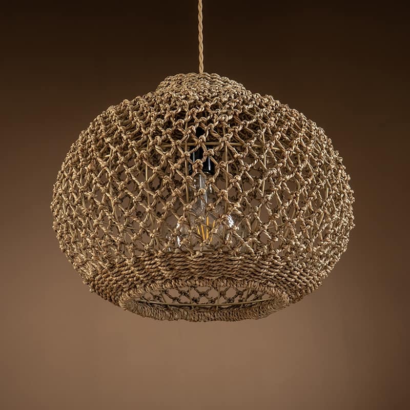 Arya Rattan Pendant Light - 13" x 16.1 - 13" x 16.1 - Brown