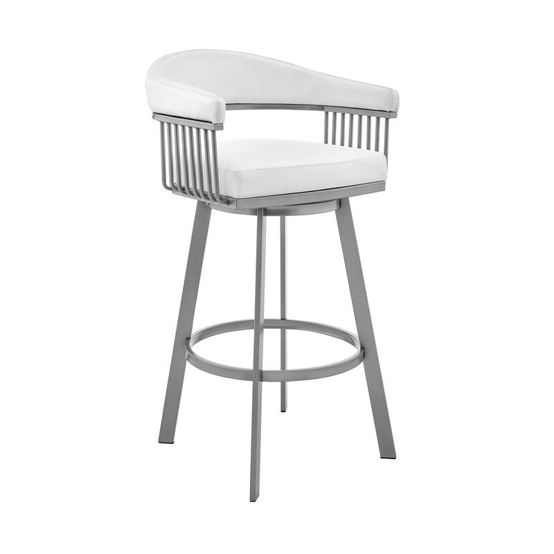 Chelsea Modern Swivel Barstool, Upholstered Counter Height Chair with Metal Frame