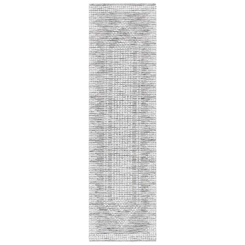 SAFAVIEH Handmade Montauk Bryngerdur Casual Cotton Rug - 2'3" x 8' Runner - Black/Ivory