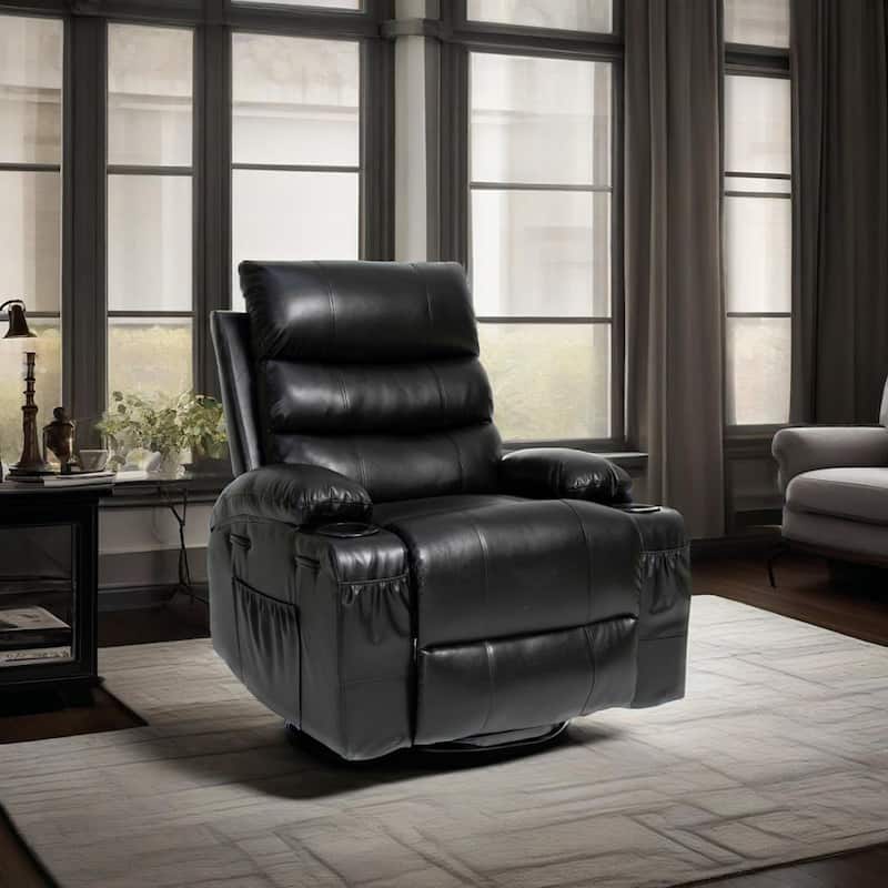 21"W Large Size Electric Power Lift Recliner,8 Point Vibration Massage And Lumber Heat,Remote Control,Side Pockets,Cup Holders