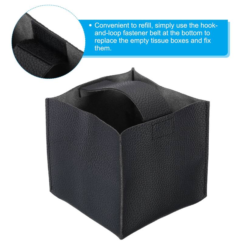 5x5x5" Tissue Box Cover PU Leather Decorative Holder Dispenser