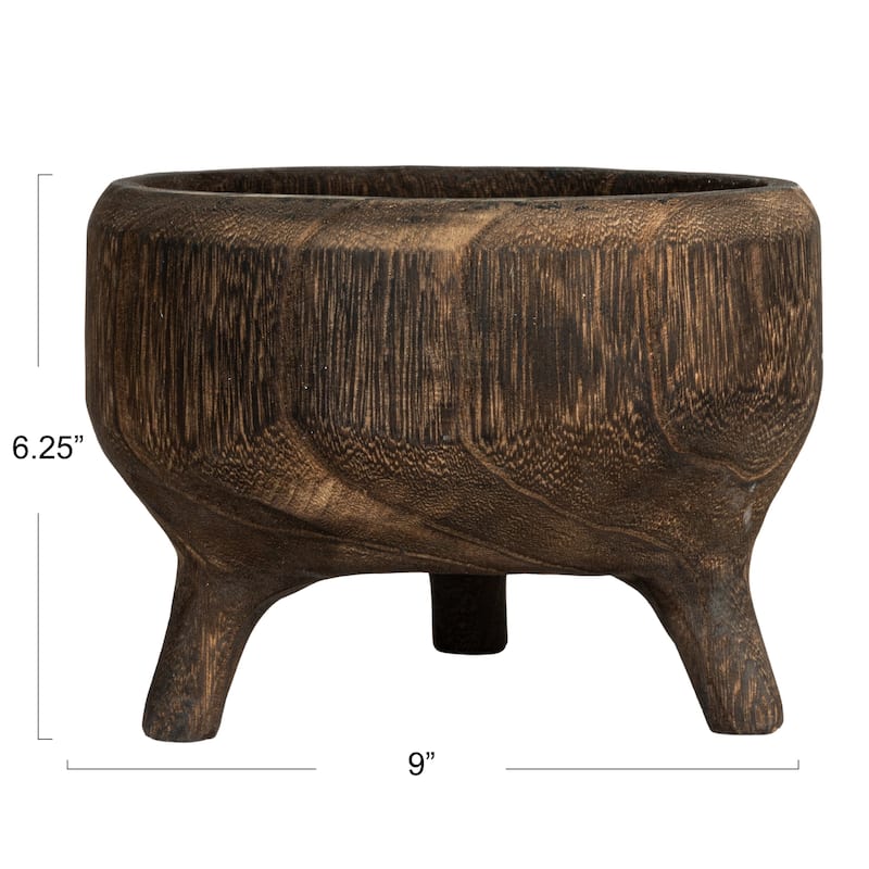 Paulownia Footed Wood Bowl
