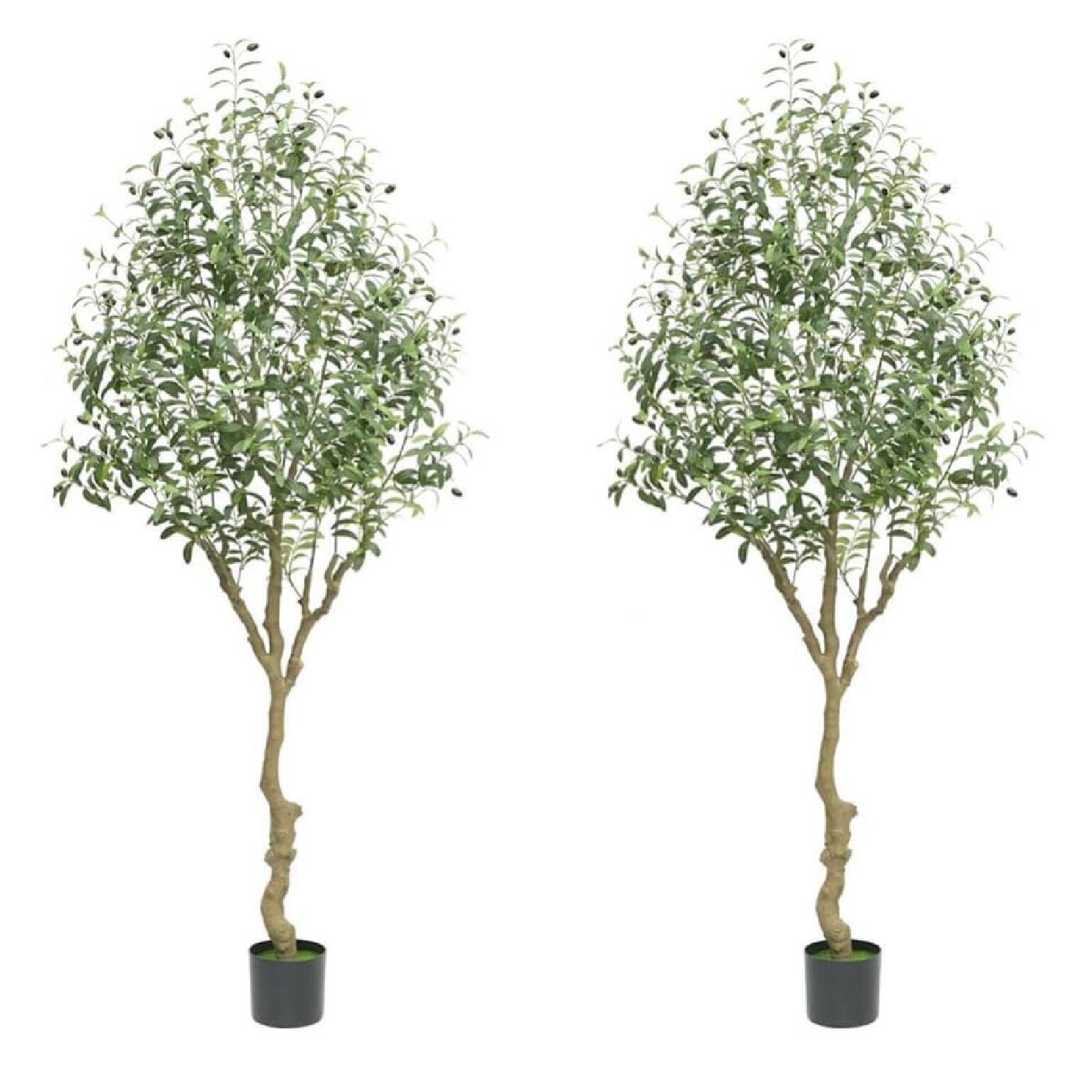 2pcs Fake Olive Tree, Artificial Faux Potted Tree