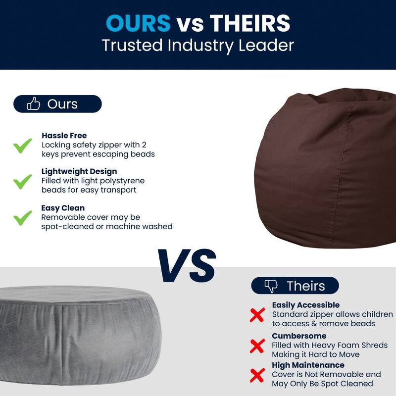 Small Refillable Bean Bag Chair for Kids and Teens