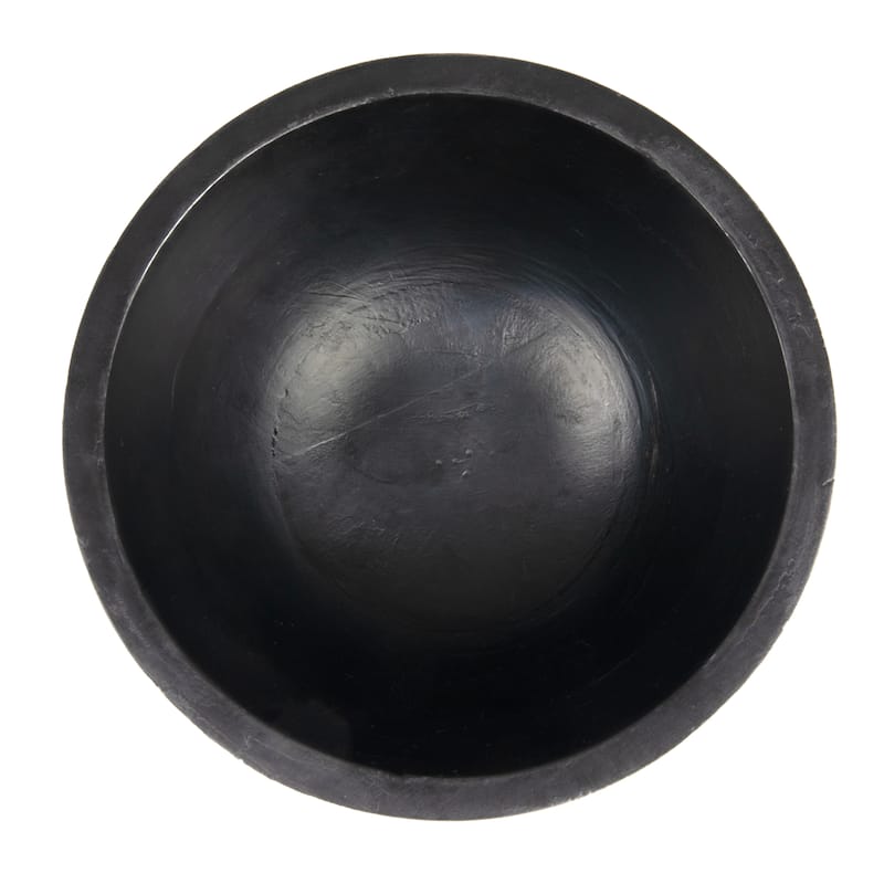Round Mango Wood Footed Bowl