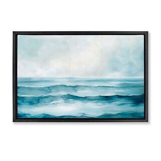 Stupell Watercolor Moody Waves Framed Floater Canvas Wall Art Design By ...