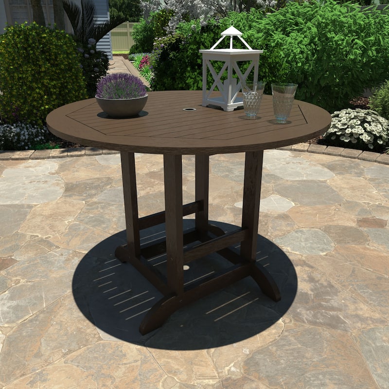 Weatherly 5-piece Outdoor Dining Set - 48" Round Table, Counter-height