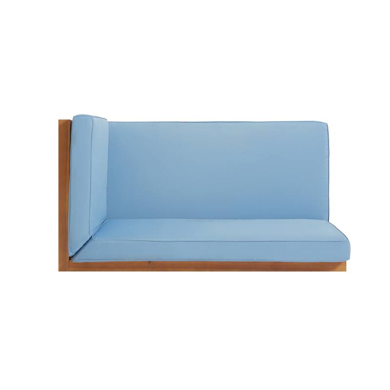 Brava Outdoor Acacia Wood X-Back Patio Sectional Sofa by Christopher Knight Home