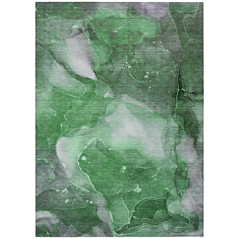 Machine Washable Indoor/ Outdoor Abstract Chantille Rug