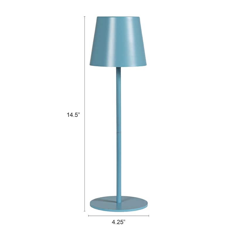 Metal LED Rechargeable Table Lamp with Touch Sensor, Blue - 4.3"L x 4.3"W x 14.5"H