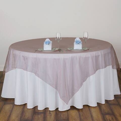 10 Sheer Organza Table Overlays Toppers Catering 72" x 72" Mauve