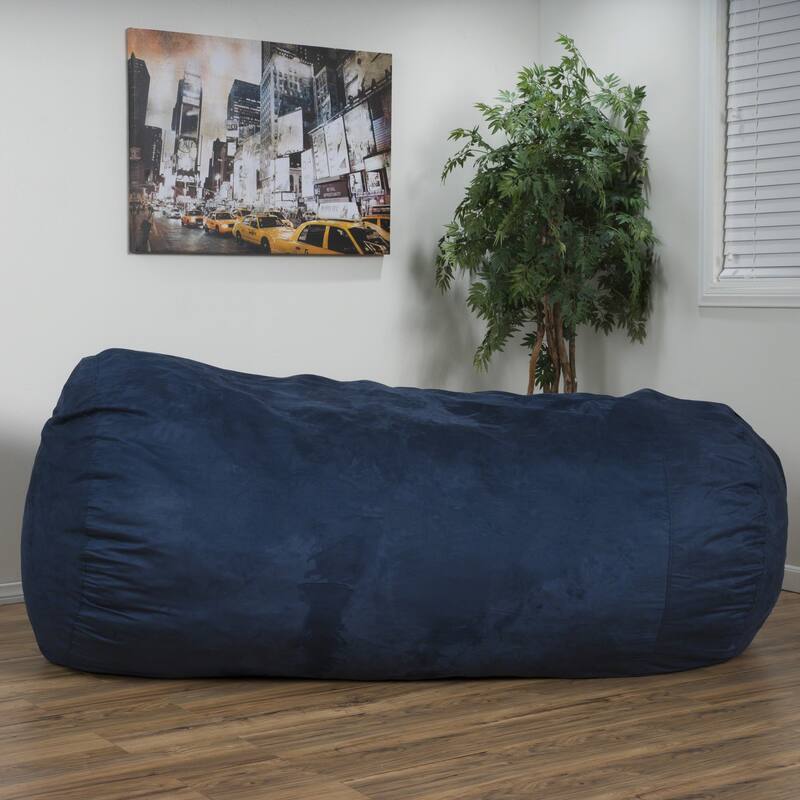 Comfortable Cylindrical Suede Bean Bag With Microfiber