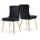 preview thumbnail 3 of 14, ivinta Tufted Dining Chair Set of 2, Luxury Black Tufted Button Back Dining Room Chair, Upholstery Accent Chair with Gold Legs