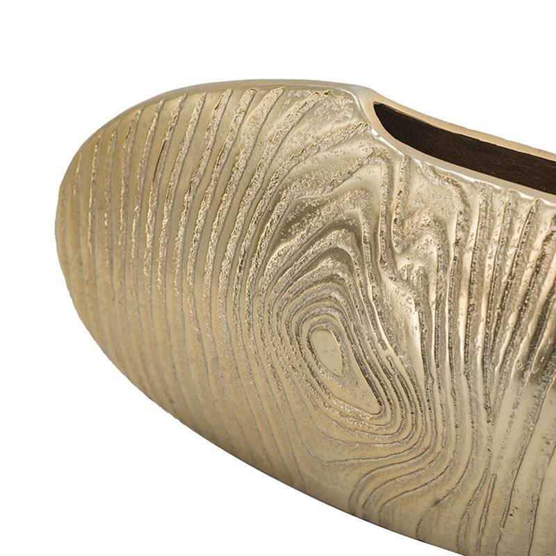 7" Gold Aluminum Oval Disc Table Vase - 12.80