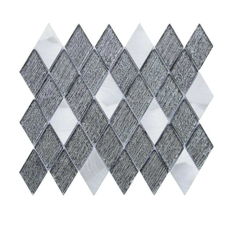 Altair Ballagh Diamond Laminated Glass Mosaic Mix Aluminum Wall Tile