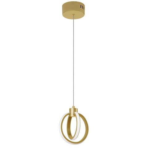 14W Pendant, Aged Brass with White Silicone Diffuser